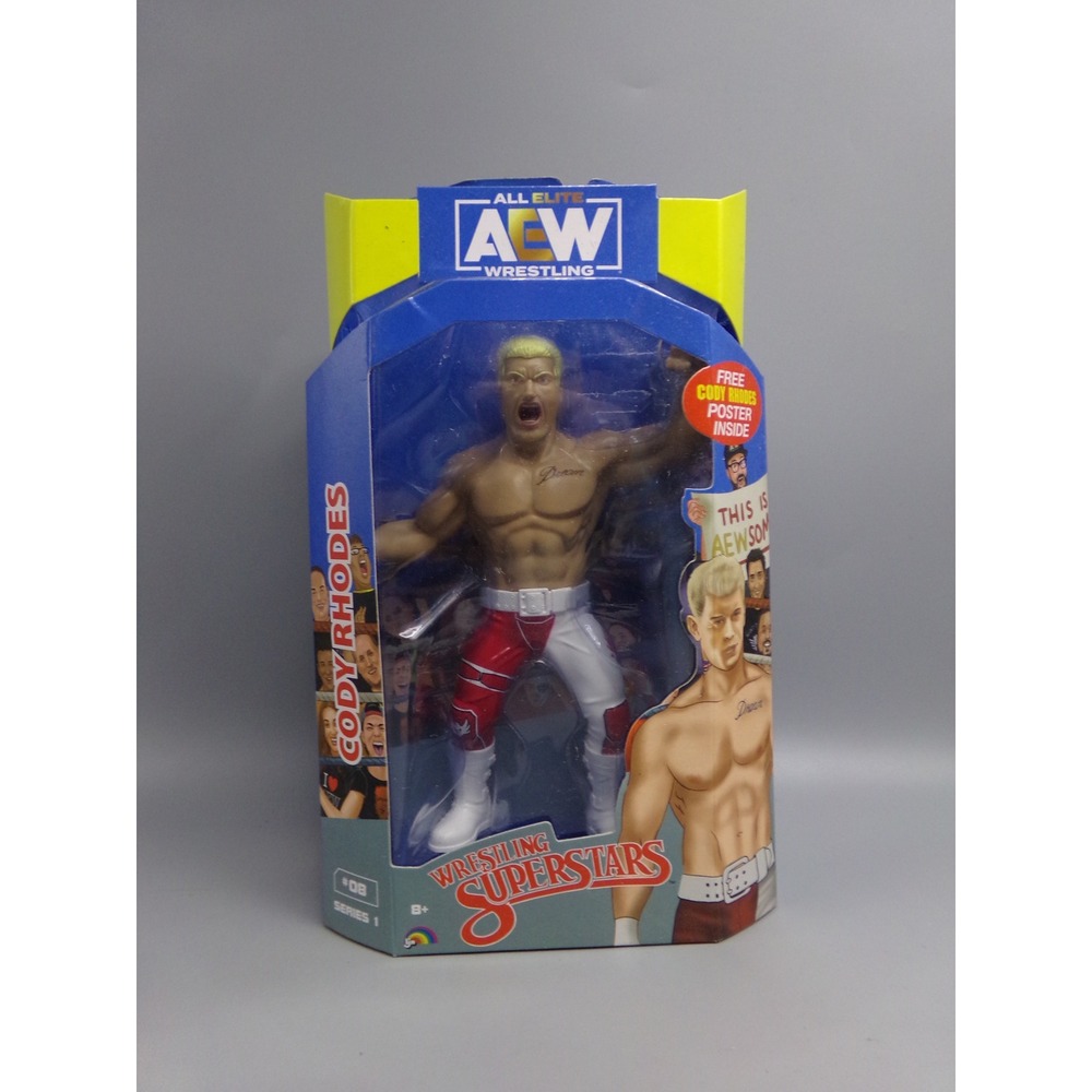AEW Wrestling Superstars Cody Rhodes Action Figure Series 1 with Poster